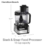 Hamilton Beach 12 Cup Stack & Snap Food Processor and Vegetable Chopper - Image 3