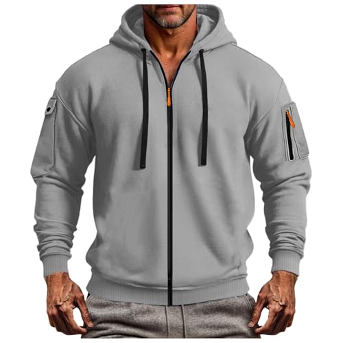 Men's Full-Zip Fleece Hoodie Mens Zip Up Hooded Sweatshirt Casual Knit Hoodies Fashion Drawstring Sweatshirts2