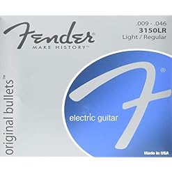 Fender 073-3150-404 Jeu de cordes d’origine Bullets – 3150LR (009/046) – Nickel pur – Extrémités de balles - Les Beatles, Paul McCartney, John Lennon, RIngo Starr, George Harrison