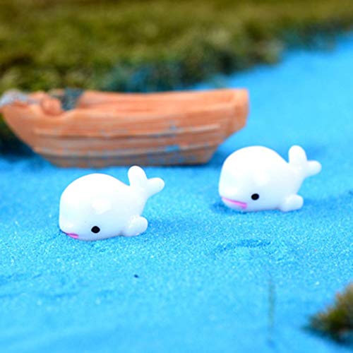 Sytauuan 5Pcs Resin Dolphin Model Ornament Miniature Fairy Garden Bonsai Dollhouse Decor - 5pcs White Dolphin
