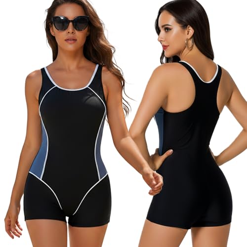 Maillot de bain une pièce femme boyleg idéal pour vos séances d'aquagym et de natation