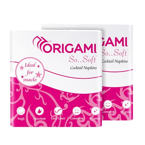 Origami 1 Ply Tissue Paper Napkins - Pack of 2 (100 Pulls Per Pack, 200 Sheets) (B0CTVV133W) Amazon Price History, Amazon Price Tracker