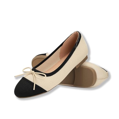 Women's Flats Round Toe Knit Foldable Ballet Flat for Women Dress Comfortable Slip On Womens Shoe for Casual Office Work2