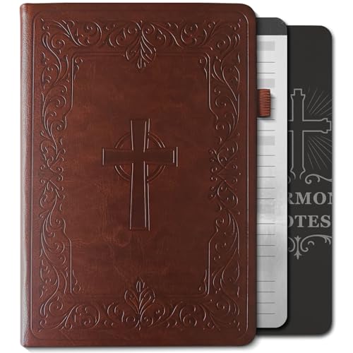 Christian Bible Journal for Men – Premium Eco-Leather Undated Bible Study Notebook, Devotional & Prayer Journal | Perfect Christian Gift for Men | Ideal for Graduation, Pastor, Baptism & Church
