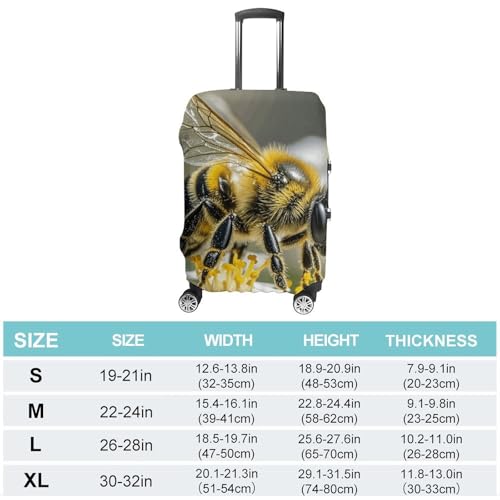 Honey Bee Luggage Cover, Elastic Luggage Protector Fits 19-32in Suitcases, Washable & Anti-Scratch Suitcase Cover for Men Women L2