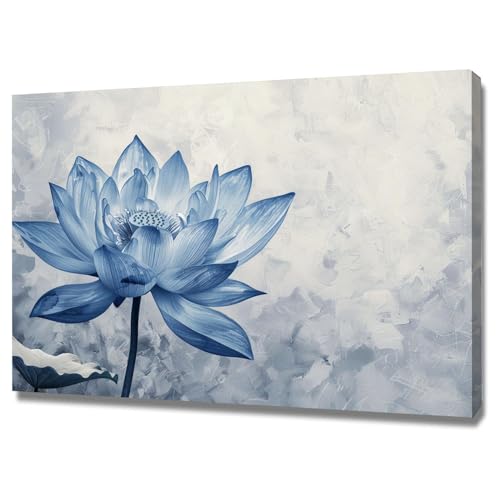 Pour décoration murale moderne tableau floral abstrait encadré 60x80 cm