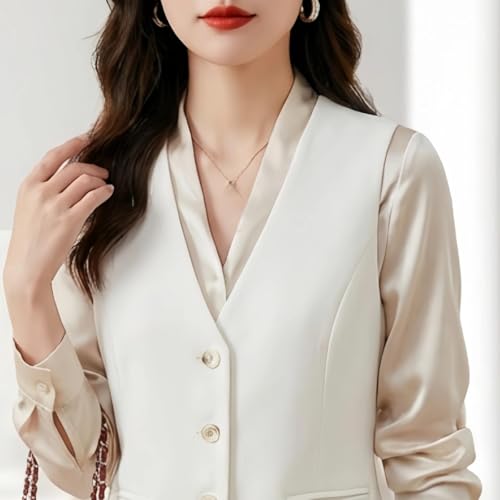 Chaleco tipo blazer con botones corte entallado mujer formal 6