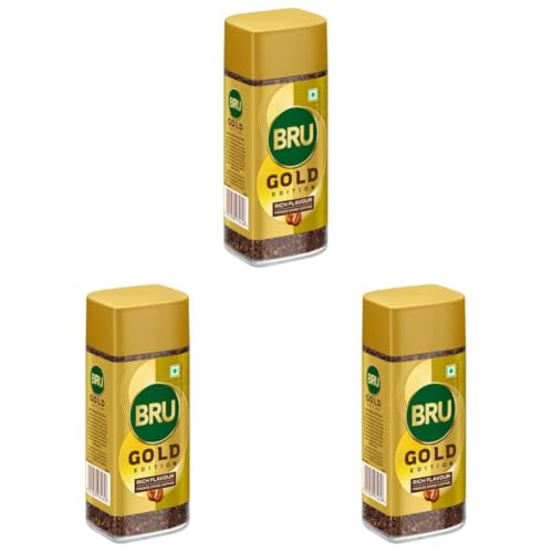 Image of Bru Gold Edition | Premium Freeze Dried Coffee | Experience Intense Coffee Taste | Aromatic Instant Coffee | 55g (Pack of 3)
