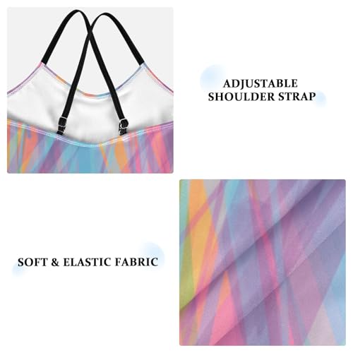 GuoChe Colorful Striped Girl 1-Piecing Swimsuits Bathing Suits for Girls Toddler Swim Suit for Girls Beach3