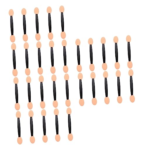 HAPINARY 3sets Eyeshadow Blending Brush Set Double-ended Makeup Brush Eyeshadow Stick Non-sanitary Applicator Latex Sponge Tips Sturdy Wand Disposables for Eye Makeup 100pcs*3
