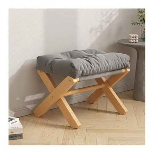 GeFSDOU Silla de maquillaje pequeña para sofá, mesa de té, reposapiés, cambiador de zapatos, taburete plegable para sala de estar, puerta
