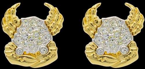 Image of Set of 2 Brooch Lapel Pins With Rhinestones