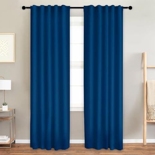 La Mejor Selección de Cortina azul , listamos los 10 mejores. 46 NANWEI Lino Cortinas Blackout 100% Opacas, Bolsillo para Barra/Pestaña Trasera, para Recámara y Ventana de Sala, 2 Paneles (Azul, 132 x 241)