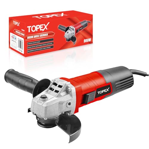 Heavy Duty TOPEX 900W 125mm 5” Angle Grinder Tool with Side Handle Protection Switch Safety Guard