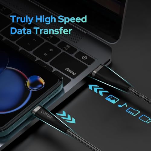 Image of COSTAR 65W USB to USB C Cable (4.9ft),USB A to Type C Cable Fast Charging Nylon Braided Data Sync Transfer Cord USB C Charger for 17,16 Pro,15 Pro Max, 17 Air,Galaxy S20 S10 Note 20