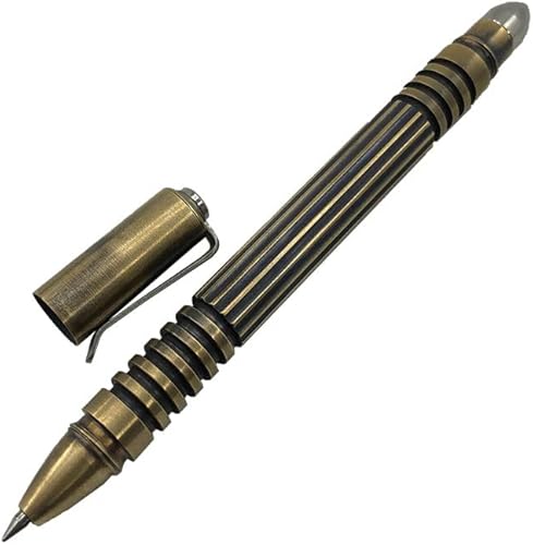 Miniatura 31 de EDC Bolt Action Pen - Bolígrafo de latón macizo hecho a mano, bolígrafo táctico de metal para regalo de hombres, herramienta de escritura al aire