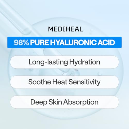 Image of Mediheal Essential Face Mask [Hyaluronic Acid] Ultra Hydration 10 pcs. with 98% Purity Hyaluronic Acid for long-lasting, deep hydration, Moisture Barrier - Travel Size, Vegan Formula Korean Sheet Mask