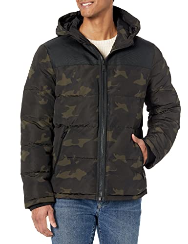Image of DKNY Men's Mixed Media Quilted Puffer Jacket