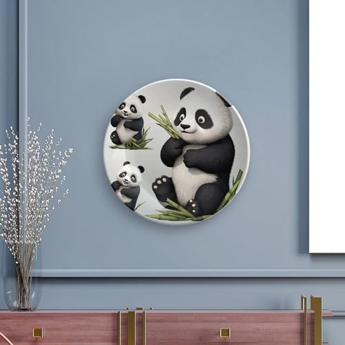 Plato decorativo Lovely Panda de porcelana hueso 7 pulgadas miniatura 5