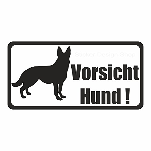 Vorsicht Bissiger Hund Dog Achtung Warnung Hinweisschild Aufkleber Sticker Vinly (10x5 cm)