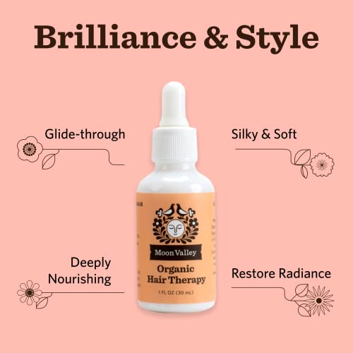 Moon Valley Organics Hair Therapy for Extra Thick Hair - With MCT Oil, Jojoba Oil, Argan Oil, And Rosemary - Reduce Frizz, Hydrate, Heal Damaged Hair
