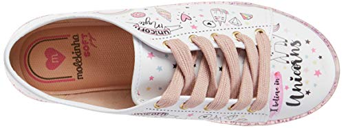 Sapato Casual Napa Unicornio, Molekinha, Meninas, Branco, 22