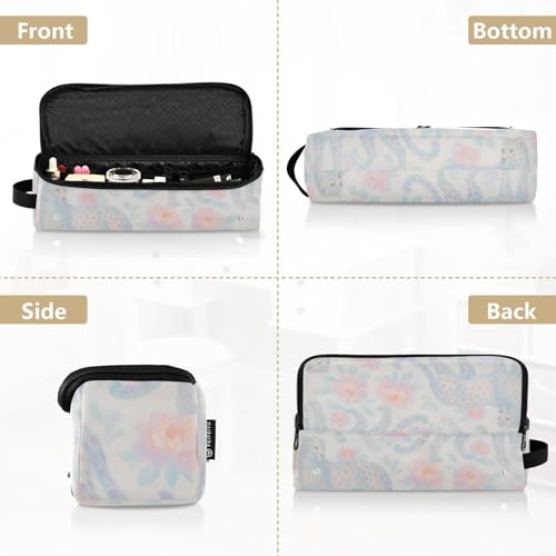 Bolsa organizadora 2 en 1 para herramientas de cabello con tapete resistente al calor, para planchas y rizadores, diseño Leopardo miniatura 5