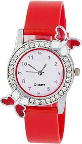 PIVOT Butterfly Design Rubber Belt Analogue Black Color Watch for Girls, Black Color Watch for Women (Red) (B09RKPR6Z6) Amazon Price History, Amazon Price Tracker