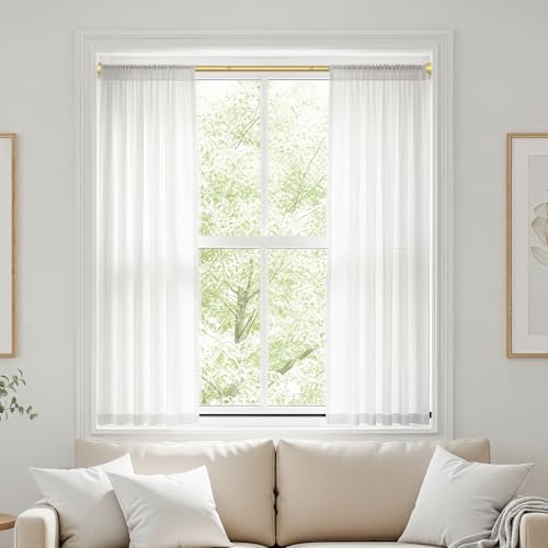 Image of 2Pack Tension Curtain Rod 30-64 Inch Gold Adjustable Curtain Rods No Drilling Expandable Pressure Spring Tension Curtain Rod 7 /8 inch Spring Loaded Curtain Rods For Windows Bedroom Closet Doorway Door