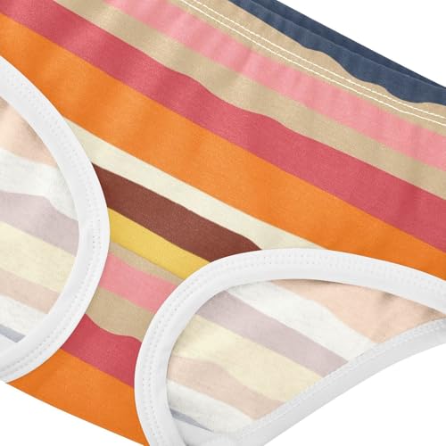Colorful Stripes Panties for Girl Toddler Underwear Custom Cotton Florals Underpants Briefs 2t4