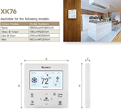 GREE - MC20700360 - XK-76 Progammable Wired Remote Command Center