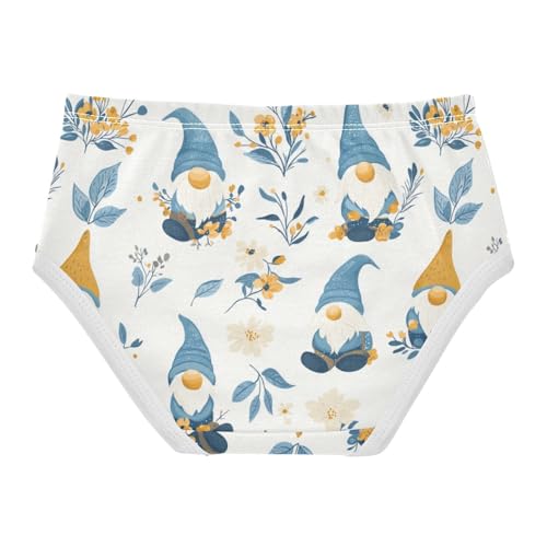 ZZKKO Cute Gnomes Flower Leaf Girls Underwear Toddler Panties for Girls Comfort Brief Size 2-8T2