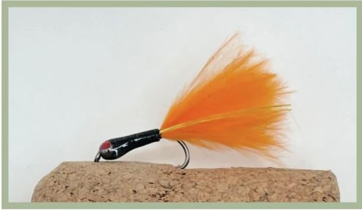 Salking bug trout flies, Orange marabou, Barbless, size 10, choose quantity, Stalking Flies