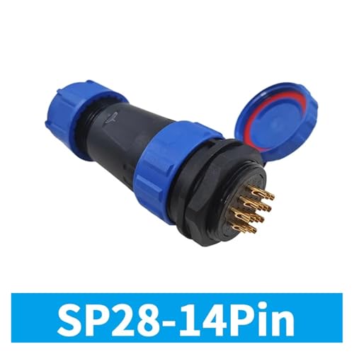 Conector recto SP28 impermeable IP68 de 14 pines para cable conector estanco macho y hembra 3