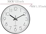 Wall Clocks Battery Operated,12 inch Silent Non Ticking Modern Wall Clock for Living Room Bedroom Kitchen Office Classroom Decor