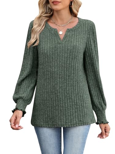 Lylinan Womens Sweater V Neck Long Sleeve Pullover Tops Fall Fashion Casual Clothes S-XXL3