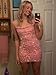 Yilis Hot Pink Sequin Homecoming Dresses Short for Teens Spaghetti Straps Sparkly Tight Corset Formal Prom Gown Size 4