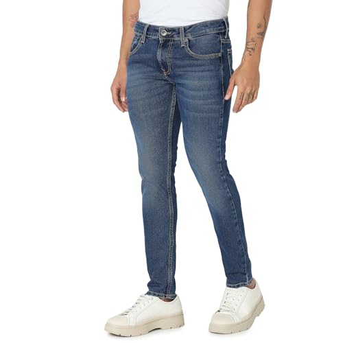 Image of Spykar Men's Skinny Fit Low-Rise Casual Jeans