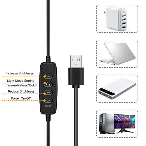 Videokonferenz Licht, 6.3" Ringlicht Laptop für Monitor Clip-On, Dimmbar LED Videoleuchte mit Federclip für Fernarbeit, Fernunterricht, Zoom-Anrufbeleuchtung, Selbstübertragung und Live-Streaming – Bild 7
