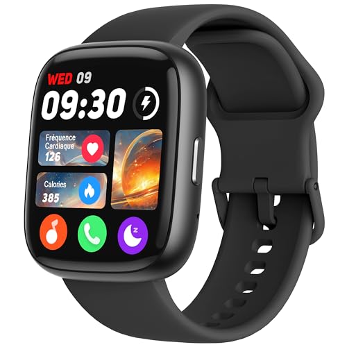 LODIMEKE Montre Connectée avec Appel Bluetooth, Montre Étanche Natation IP68, 1,83" Smartwatch Femme Homme, 100+ Sports, Fréquence Cardiaque, SpO2, Pression, Sommeil, Fitness Tracker pour Android iOS