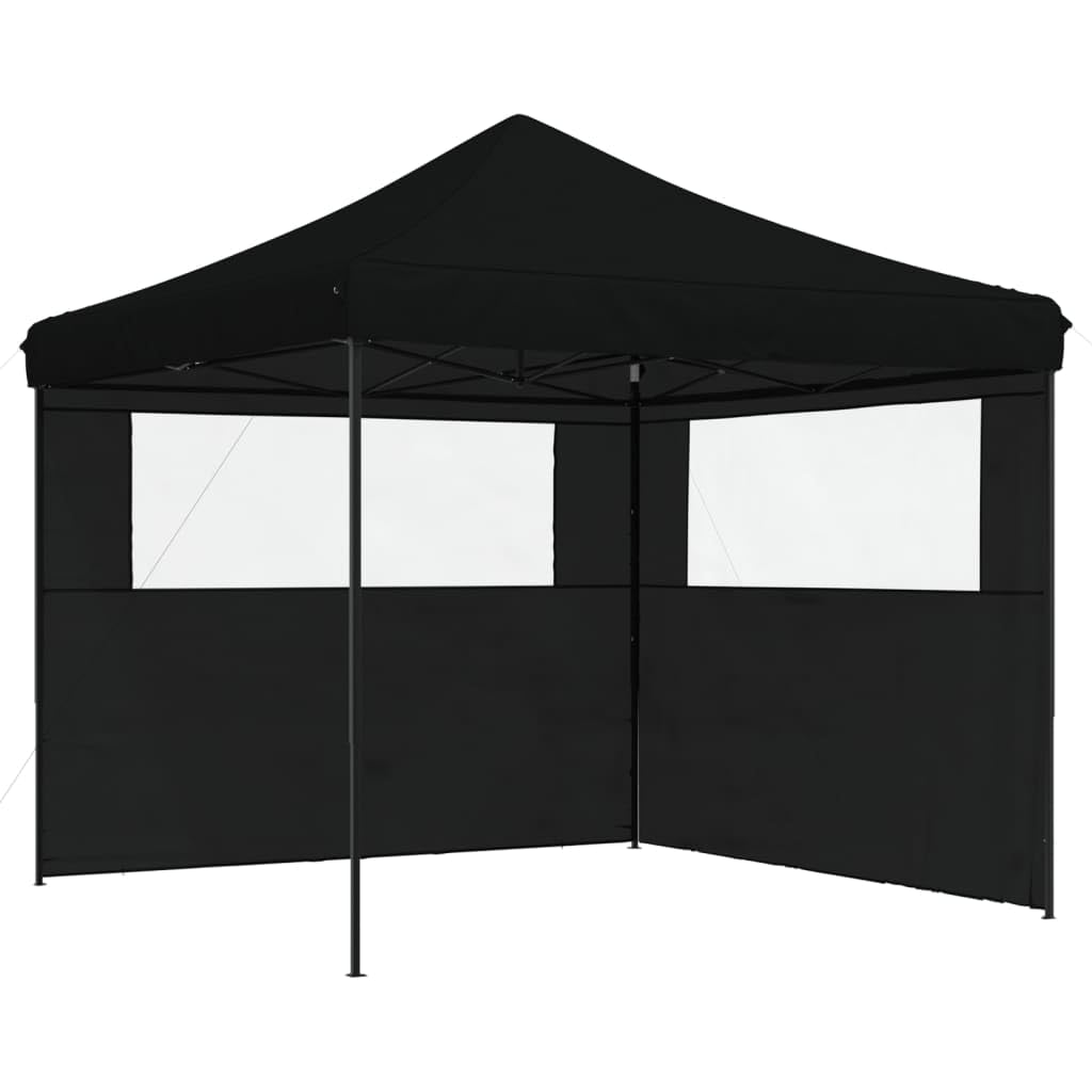 vidaXL Tienda de Fiesta Plegable Pop-Up con 2 Paredes Laterales Negra, Tienda, Tienda de jardín, cenador de Camping, toldo cenador, cenador toldo