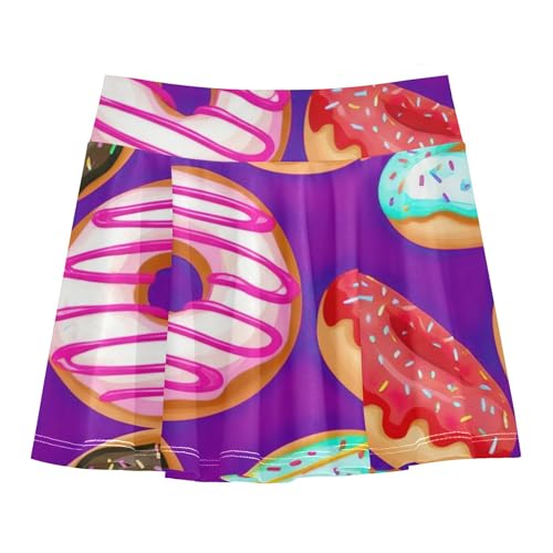 Joisal Athletic Shorts for Girls Skorts Colorful Donuts Tennis Skirts Kids Children Flowy Skort 3t
