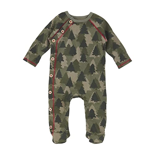 Mud Pie Boys' Christmas Camo Waffle Sleeper, 6 Months/9 Months