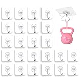 24-Pack Strong Adhesive Hooks, Transparent & Waterproof, 33lb Capacity