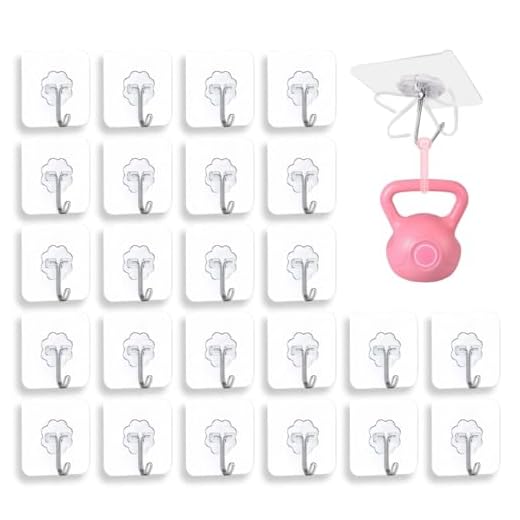 24-Pack Strong Adhesive Hooks, Transparent & Waterproof, 33lb Capacity