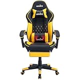 Sillas ergonómicas para videojugadores, sillas de computadora para adultos, masaje lumbar, soporte giratorio, altura ajustable, reposacabezas