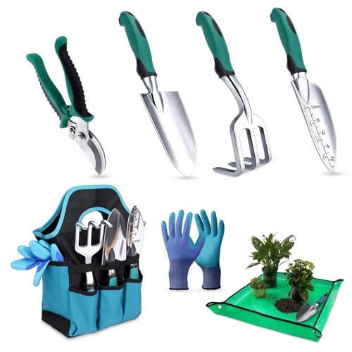 Gerbala Gartenwerkzeug Set, 7 Stück Garten Handwerkzeuge mit Gartengeräte Organizer Handtasche, Gartengeräte Set, Robust, Rostfrei, EIN ideales Gartengeschenk für Frauen, Männer und Gartenliebhaber Gerbala Gartenwerkzeug Set, 7 Stück Garten Handwerkzeuge mit Gartengeräte Organizer Handtasche, Gartengeräte Set, Robust, Rostfrei, EIN ideales Gartengeschenk für Frauen, Männer und Gartenliebhaber
