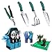 Gerbala Gartenwerkzeug Set, 7 Stück Garten Handwerkzeuge mit Gartengeräte Organizer Handtasche, Gartengeräte Set, Robust, Rostfrei, EIN ideales Gartengeschenk für Frauen, Männer und Gartenliebhaber