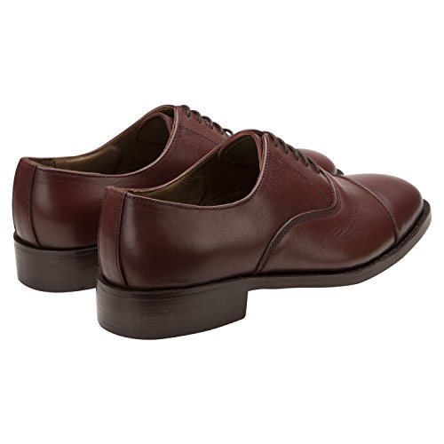 Lethato Captoe Oxford Goodyear Welted Formal Handmade Leather Dress Shoes (13, Burgundy, Numeric_13) #TOP6