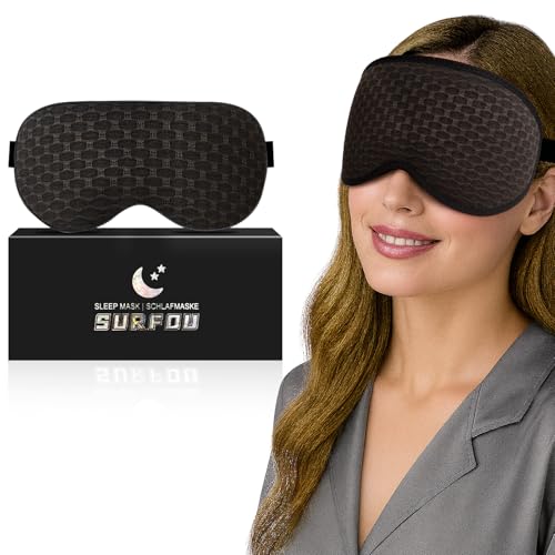SURFOU Masque de Nuit, 3D Doux et Confortables Masque de Sommeil Adulte, Cache Yeux pour Dormir,...